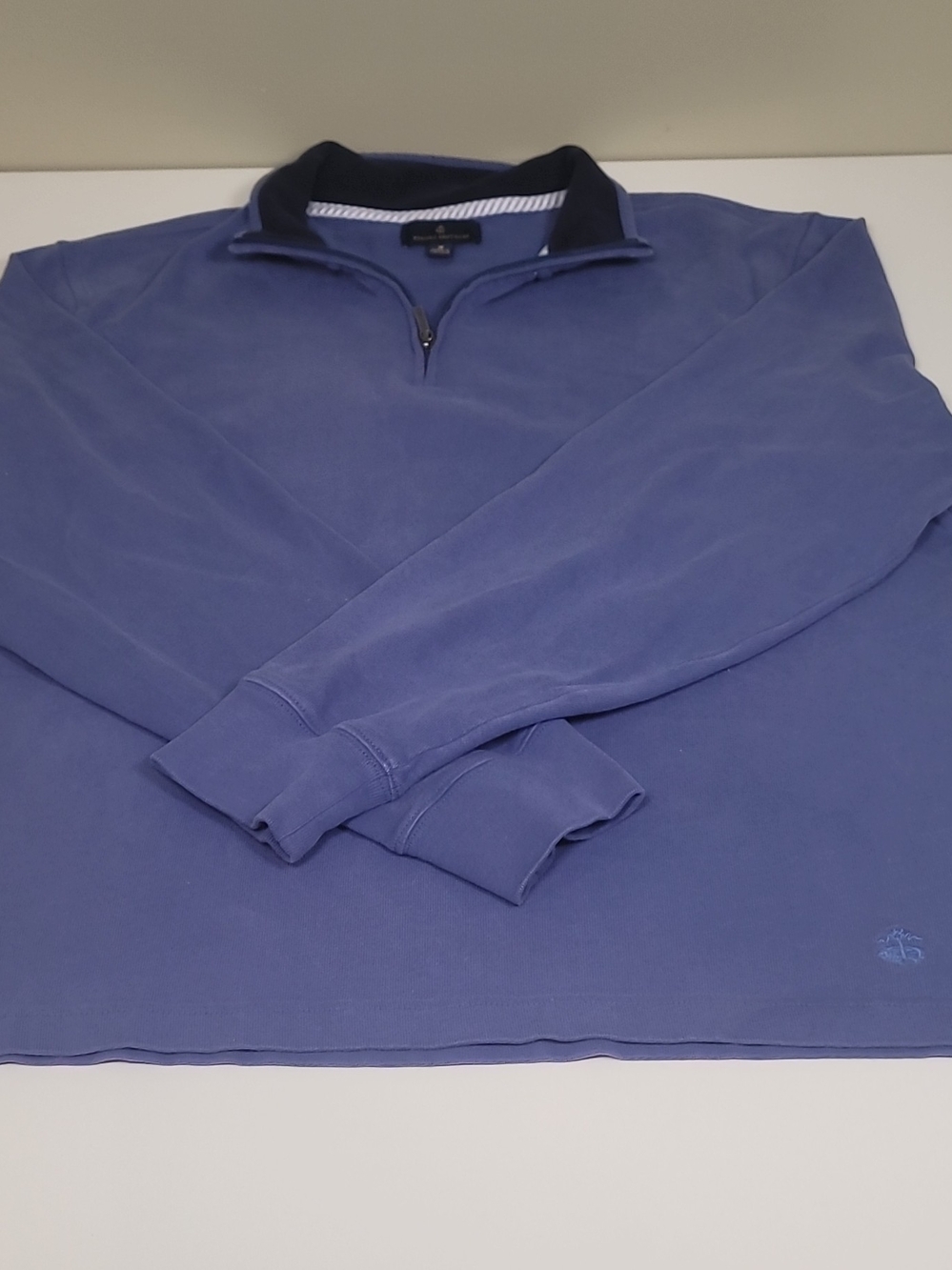 Brooks Brothers Indigo Quarter-Zip Pullover Sweatshirt